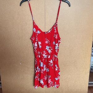 H&M Red Floral Romper